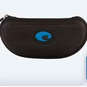 Costa Del Mar Black Zipper Sunglasses hard Case with Blue Logo new